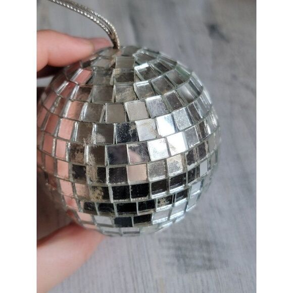 Rustic vintage disco ball ornament Xmas party unique - Picture 3 of 13